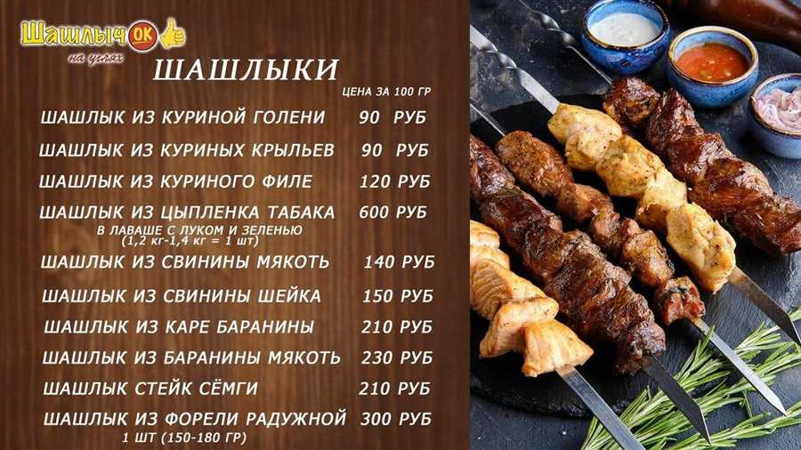 Разнообразие мяса и соусов